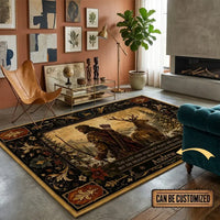 Personalized Hunting Warrior Deer Faith Vintage Rug