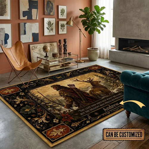 Personalized Hunting Warrior Deer Faith Vintage Rug