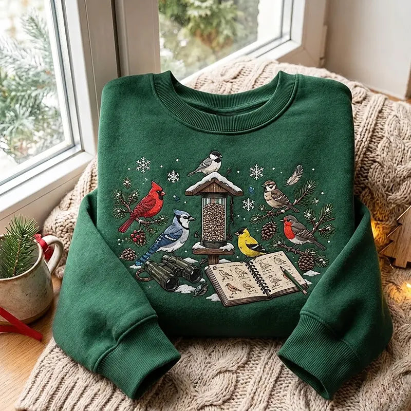 Vintage Bird Watching North American Birds Sweater