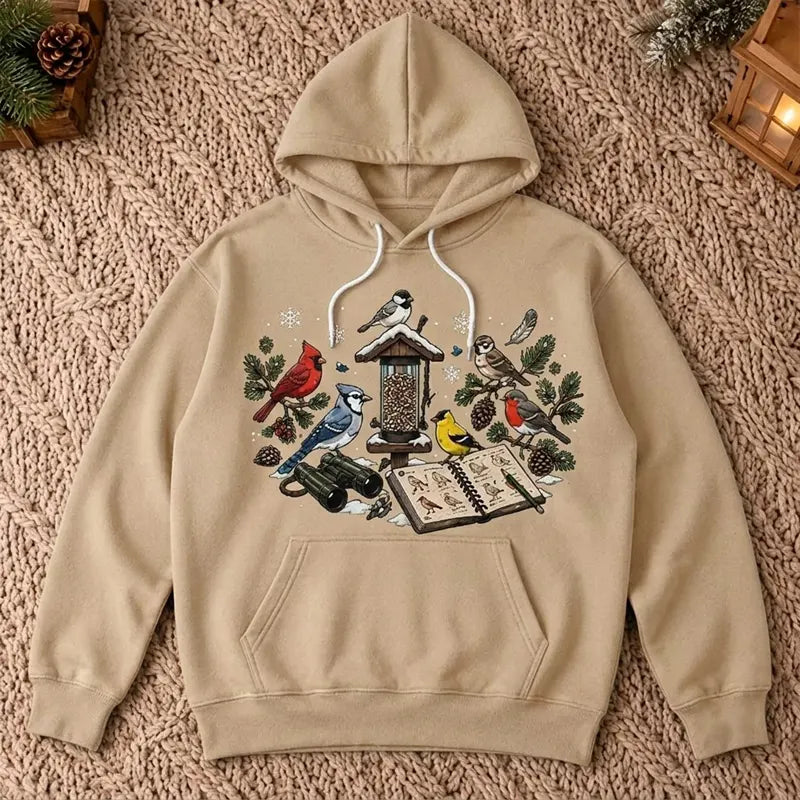Vintage Bird Watching North American Birds Hoodie