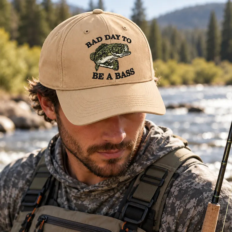 Bad Day To Be A Bass Fishing Embroidered Cap