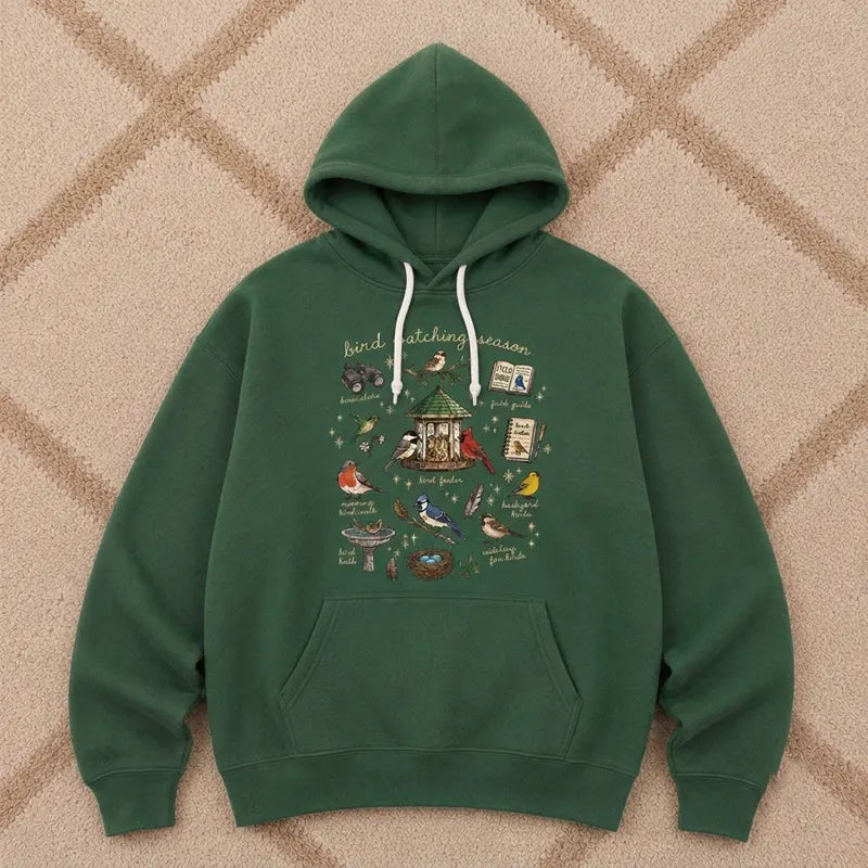 Bird Watching Season Vintage Nature Hoodie