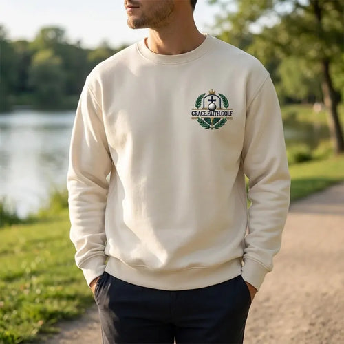 Grace Faith Golf Christian Sweater - Print & Embroidery