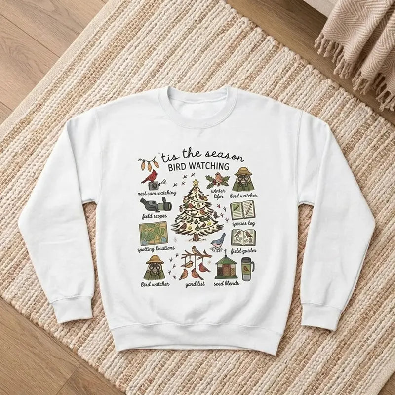Vintage Christmas Bird Watching Sweater