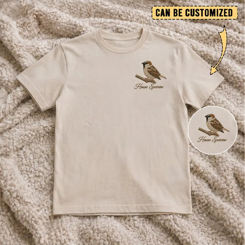 House Sparrow Embroidered T-Shirt