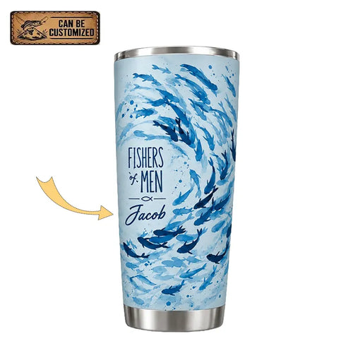 Personalized Fishers of Men Watercolor Fish 20oz Tumbler