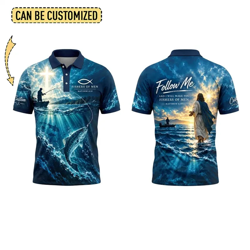 Personalized Fishers of Men Catholic Fishing Polo Shirt