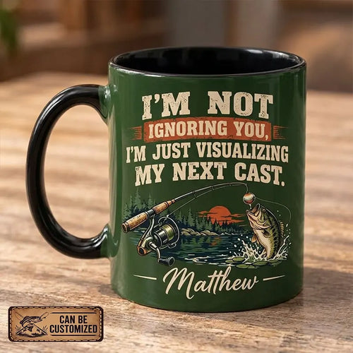 Personalized I'm Not Ignoring You Fishing Ceramic Mug
