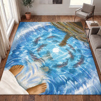 Catholic Jesus Walking on Water Fish Cross Christian Rug