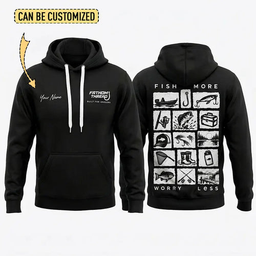 Personalized Fish More Worry Less Fishing Hoodie