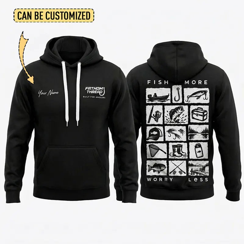 Personalized Fish More Worry Less Fishing Hoodie
