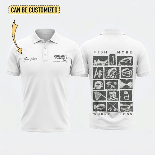 Personalized Fish More Worry Less Fishing Polo Shirt