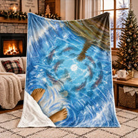 Fishers of Men Jesus Walking on Water Sherpa Fleece Blanket