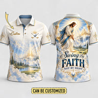Personalized Swing By Faith Golf Christian Polo Shirt