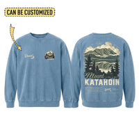 Personalized Mount Katahdin Vintage Hiking Sweater