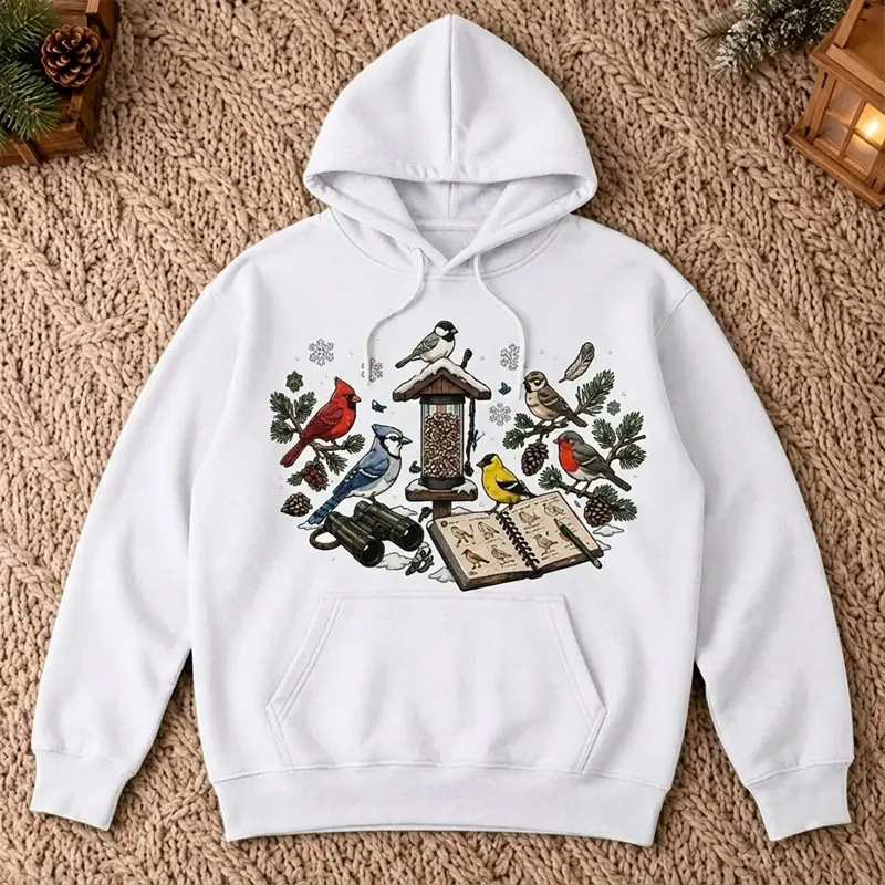 Vintage Bird Watching North American Birds Hoodie