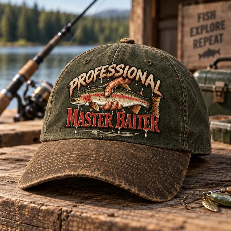 Professional Master Baiter Vintage Rainbow Trout Fishing Classic Cap