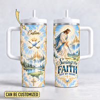 Personalized Swing By Faith Golf Christian 40oz Tumbler