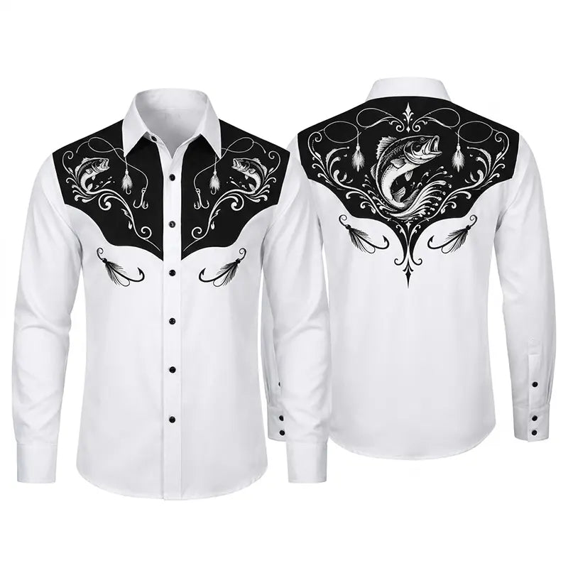 Personalized Western Bass Fishing Cowboy Western Shirt