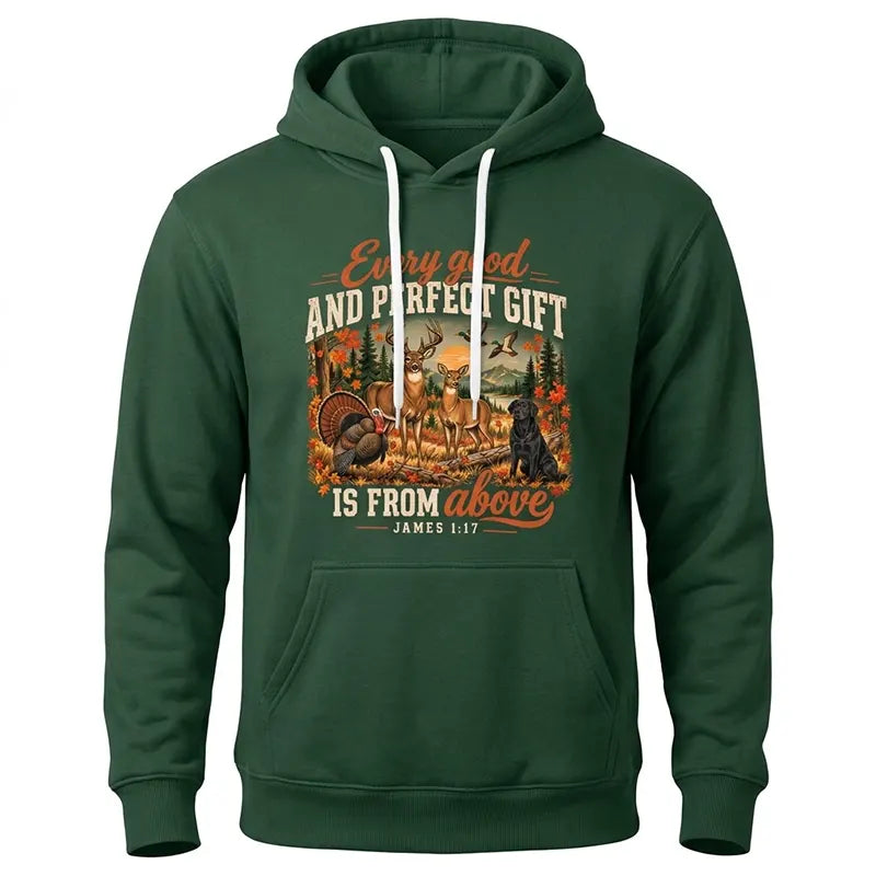 Every Good And Perfect Gift From Above Vintage Wildlife Outdoor Hoodie