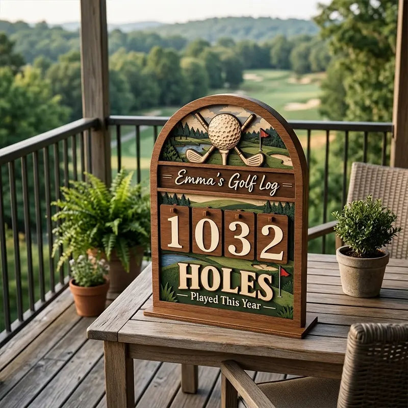 Custom Emma's Golf Log Personalized Wooden Trackers