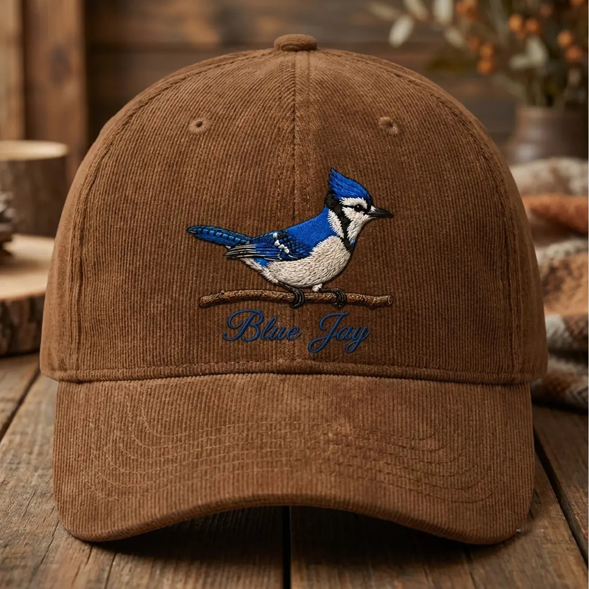 Bird Watching Bird Species Blue Jay Embroidered Cap