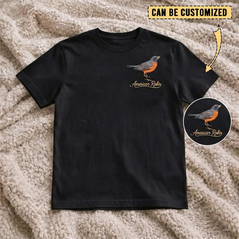 Customized American Robin Embroidered T-Shirt