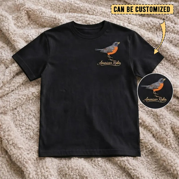 Customized American Robin Embroidered T-Shirt