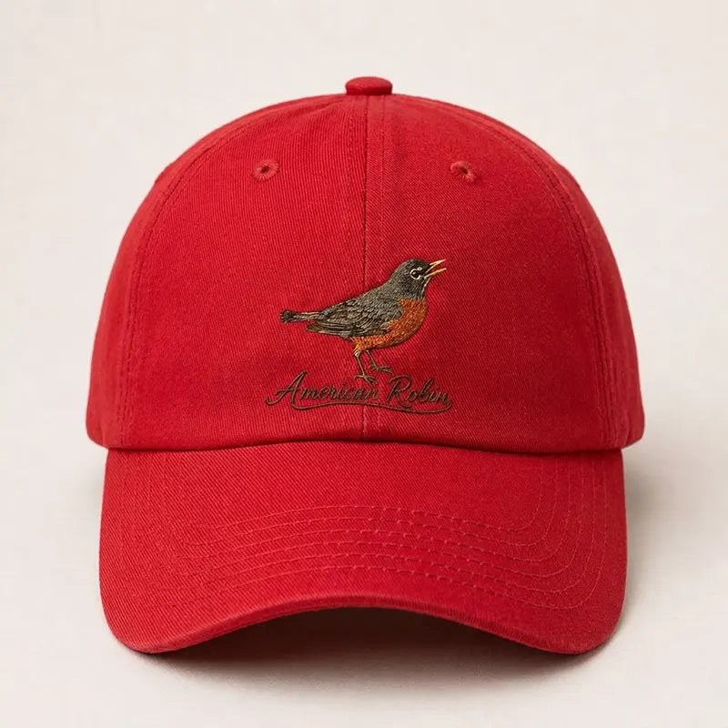 Bird Watching Bird Species American Robin Embroidered Cap