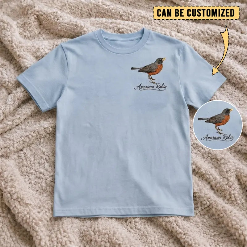 Customized American Robin Embroidered T-Shirt