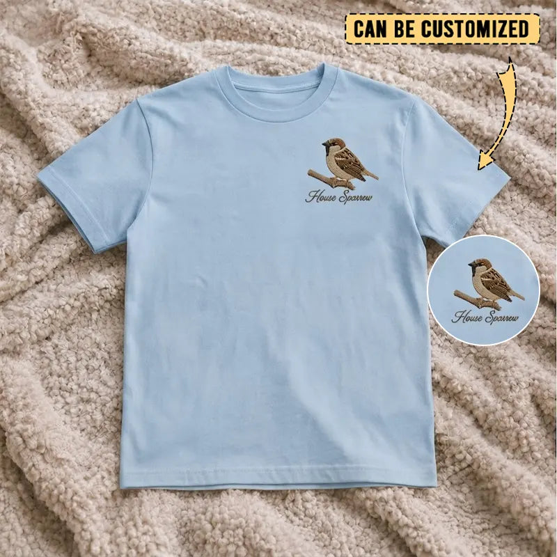 House Sparrow Embroidered T-Shirt