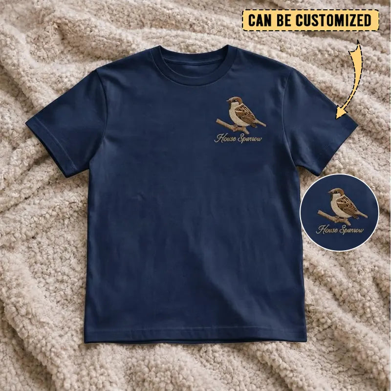 House Sparrow Embroidered T-Shirt