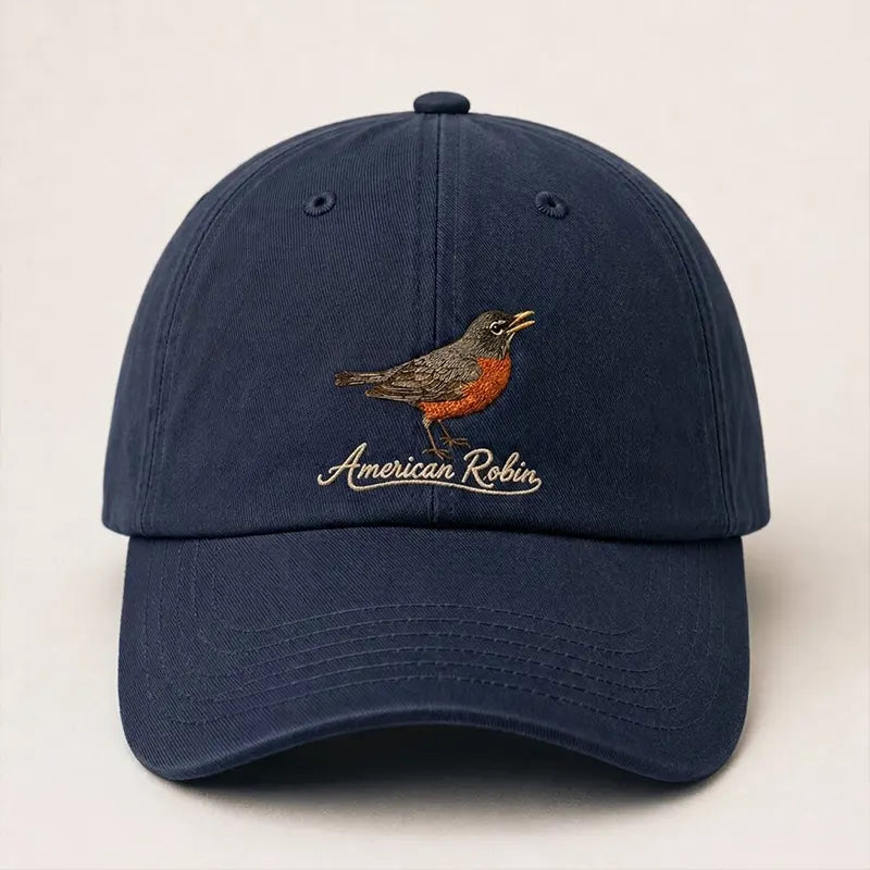 Bird Watching Bird Species American Robin Embroidered Cap