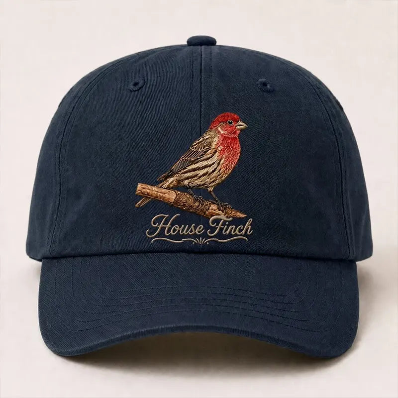 Bird Watching Bird Species House Finch Embroidered Cap