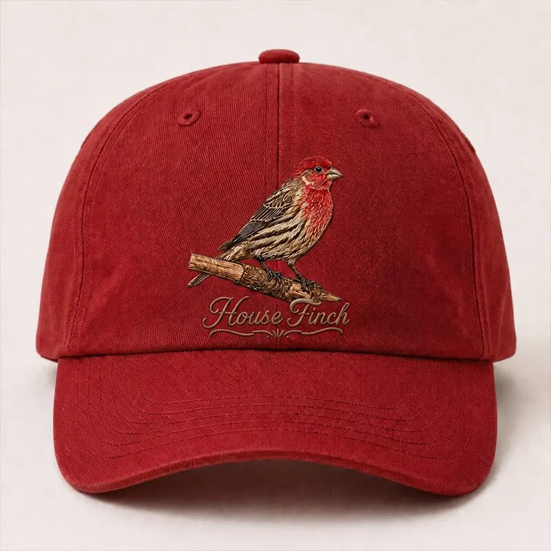 Bird Watching Bird Species House Finch Embroidered Cap