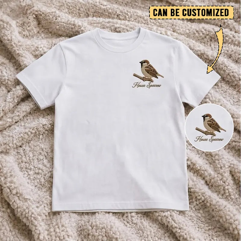 House Sparrow Embroidered T-Shirt