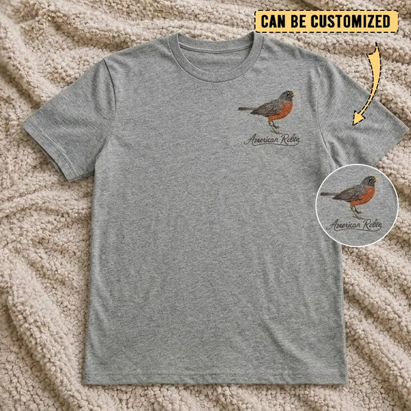 Customized American Robin Embroidered T-Shirt