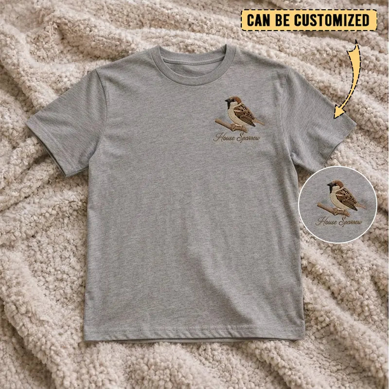 House Sparrow Embroidered T-Shirt