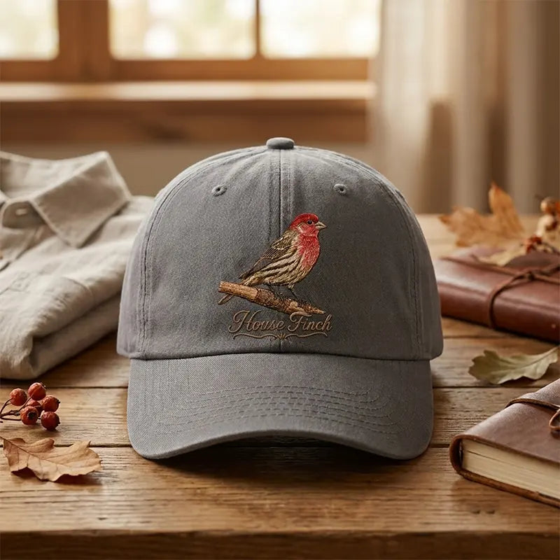 Bird Watching Bird Species House Finch Embroidered Cap