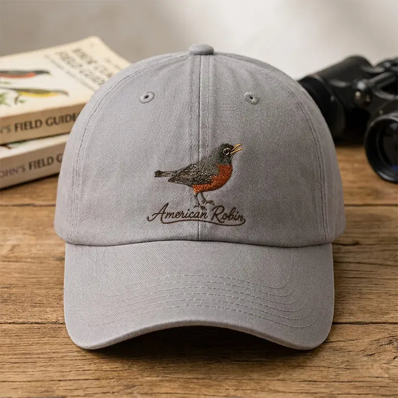 Bird Watching Bird Species American Robin Embroidered Cap