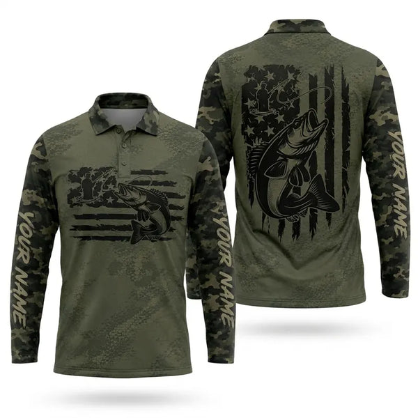 American Angler Freedom Camo Polo Long Sleeve Shirt