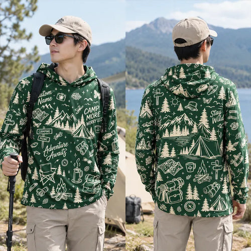 Personalized Camp More Worry Less Adventure Hooded Long Sleeve Shirt