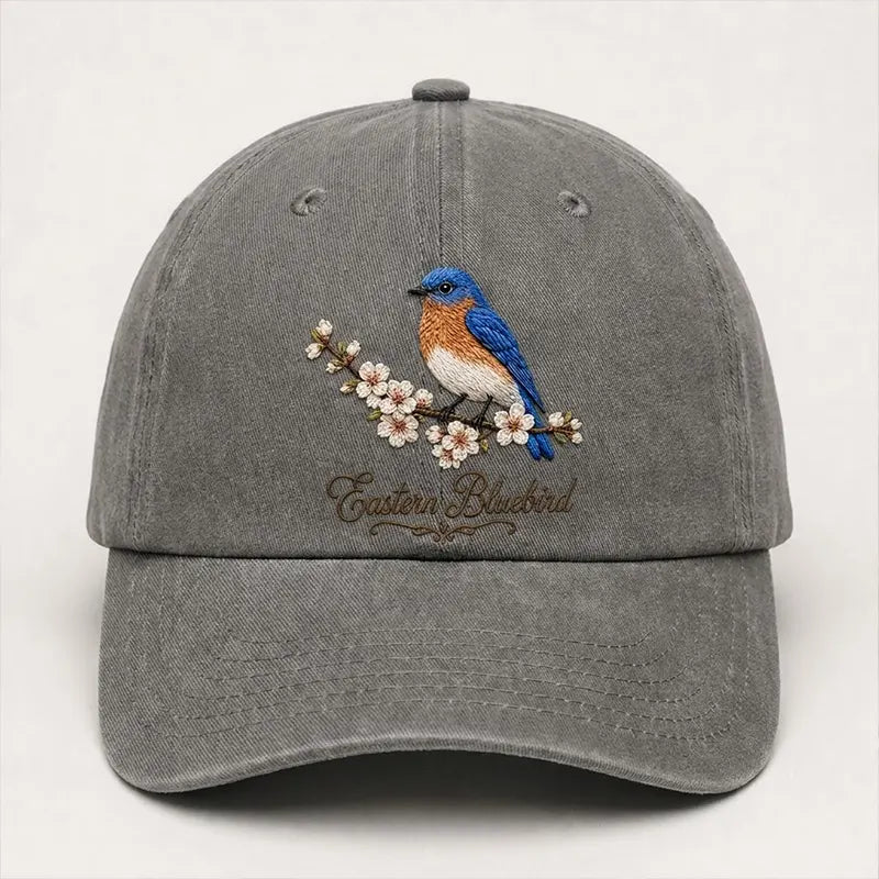 Bird Watching Bird Species Eastern Bluebird Embroidered Cap
