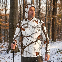 Fathom Thread Snow Camo Personalized Hooded Long Sleeve Shirt