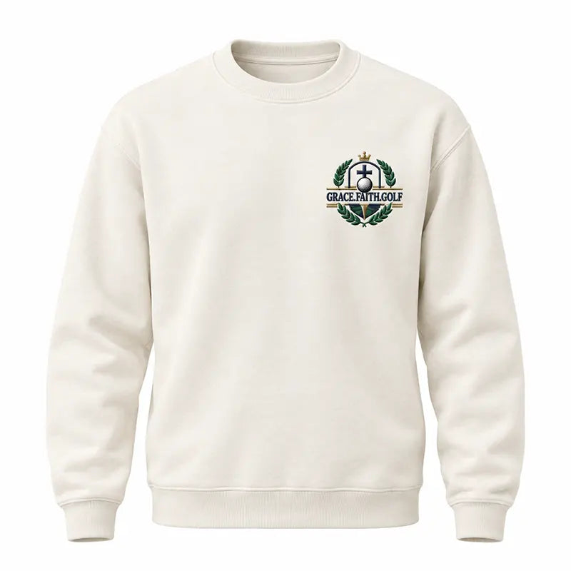 Grace Faith Golf Christian Sweater - Print & Embroidery