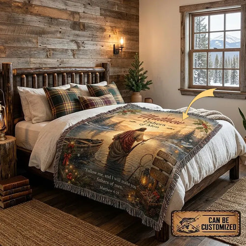 Personalized Jesus Fishers of Men Fishing Tassels Blanket