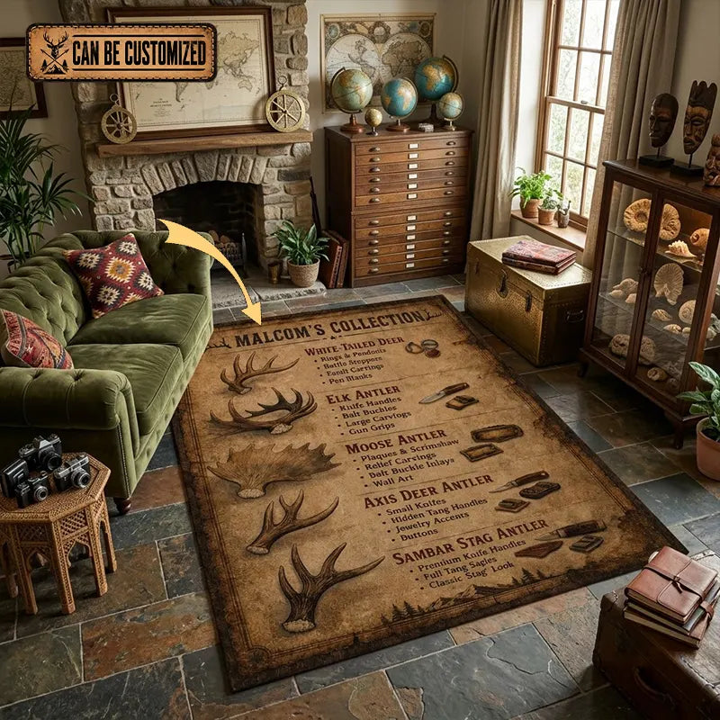 Personalized Antler Collection Vintage Area Rug