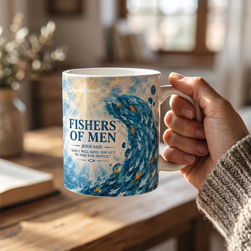 Fishers of Men Christian Faith Bible Quote Ceramic Mug