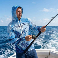 Personalized Deep Blue Predator Ocean Fishing Hoodie