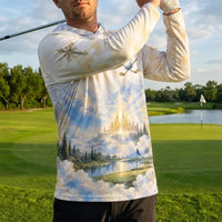 Personalized Swing By Faith Golf Christian Hooded Long Sleeve Shirt
